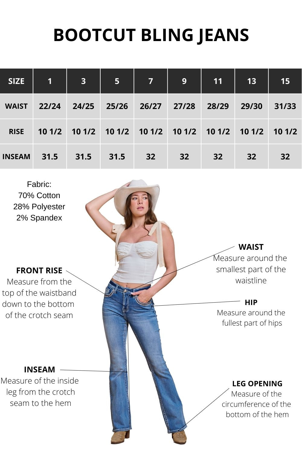 Cupid Bootcut WT-775 Size 1-15