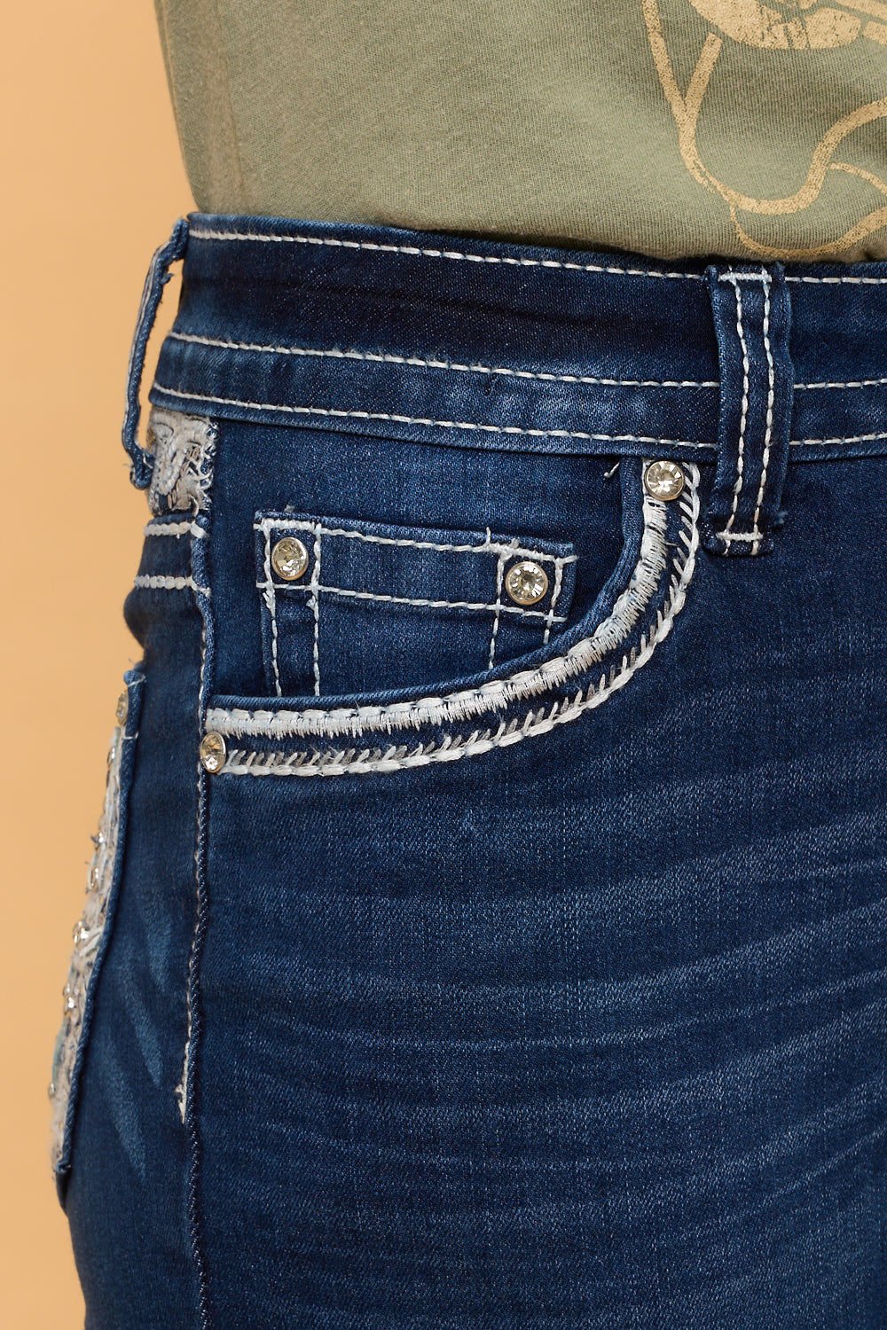 Cow Skull Dark Blue Bootcut WT-768 Size 1-15