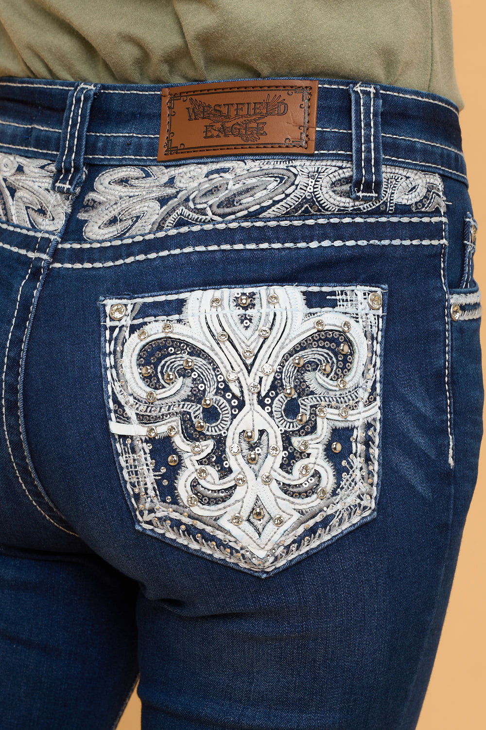 Cow Skull Dark Blue Bootcut WT-768 Size 1-15