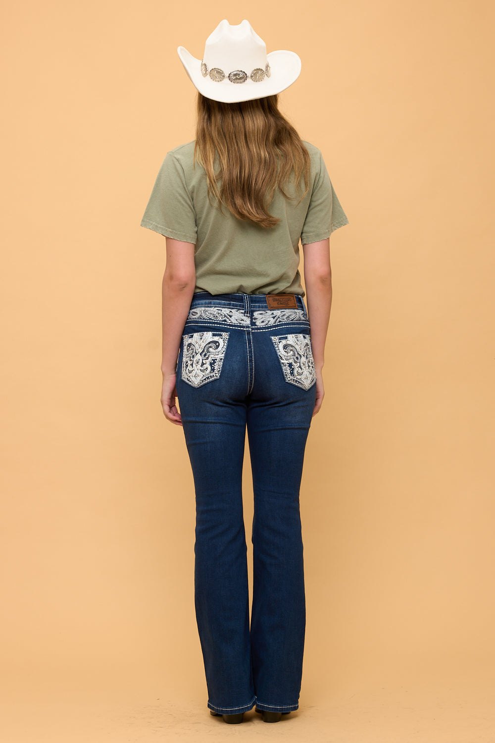 Cow Skull Dark Blue Bootcut WT-768 Size 1-15